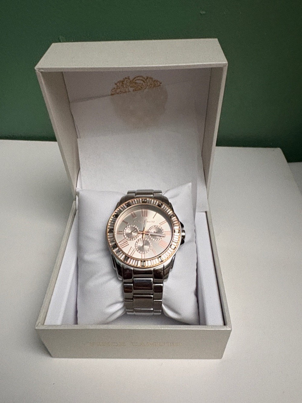 Vince Camuto Two-Tone Silver and Rose Gold Crystal Accent Women's Watch - Picture 5 of 5